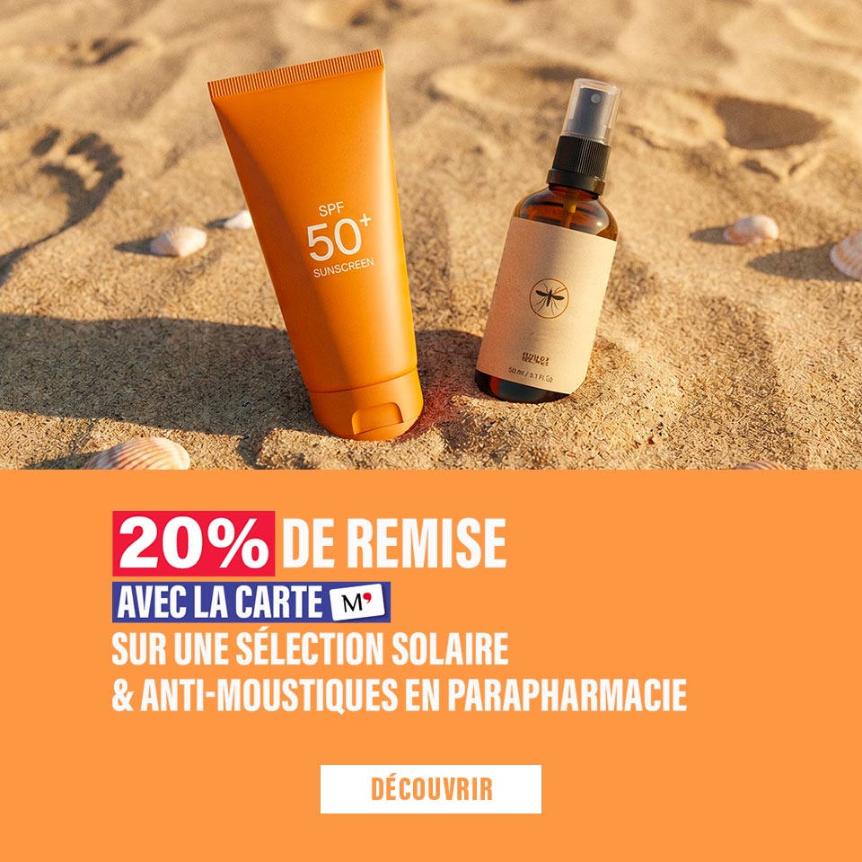 20% avec la carte sur une sélection solaire et antimoustiques au sein du rayon parapharmacie