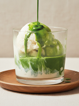 Affogato au thé matcha
