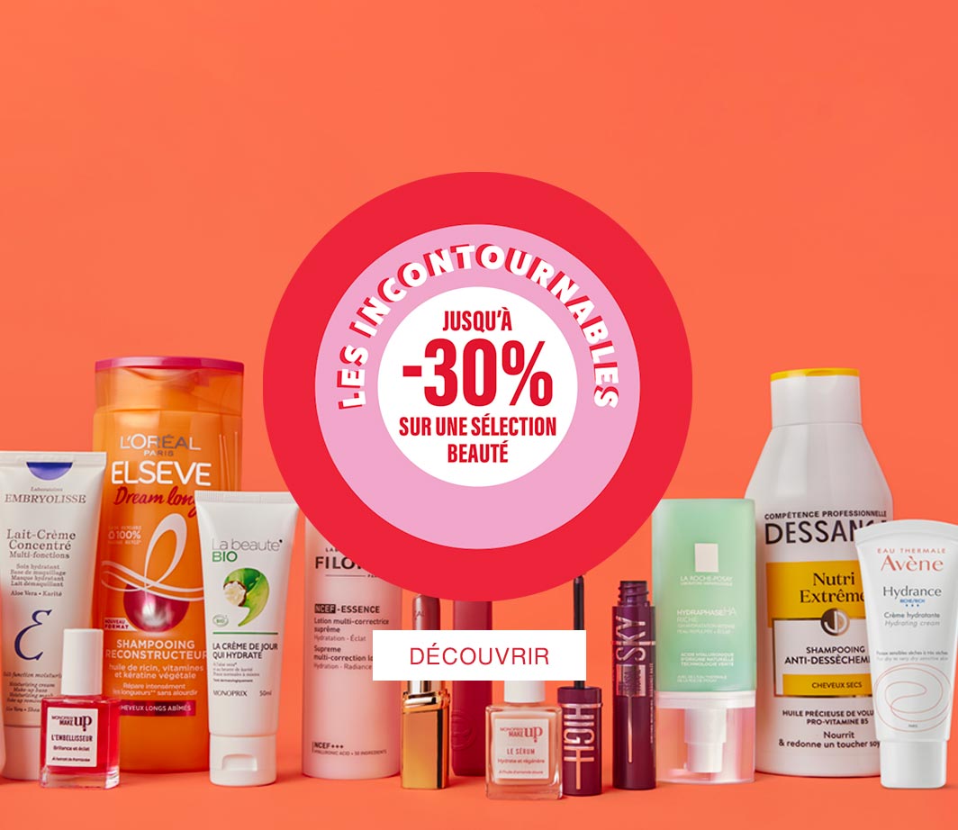 les incontournables beauté jusqu'à 30% de remise