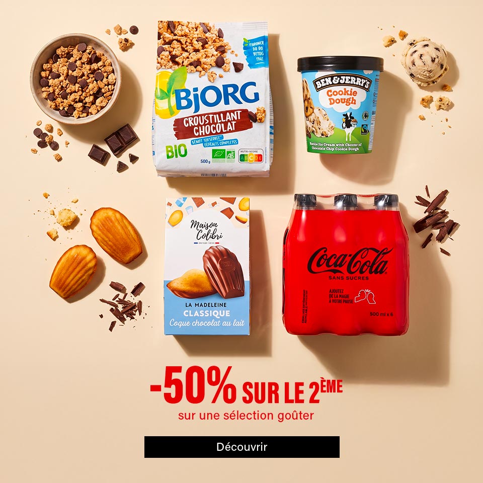Promo gouter, 50% sur le 2eme