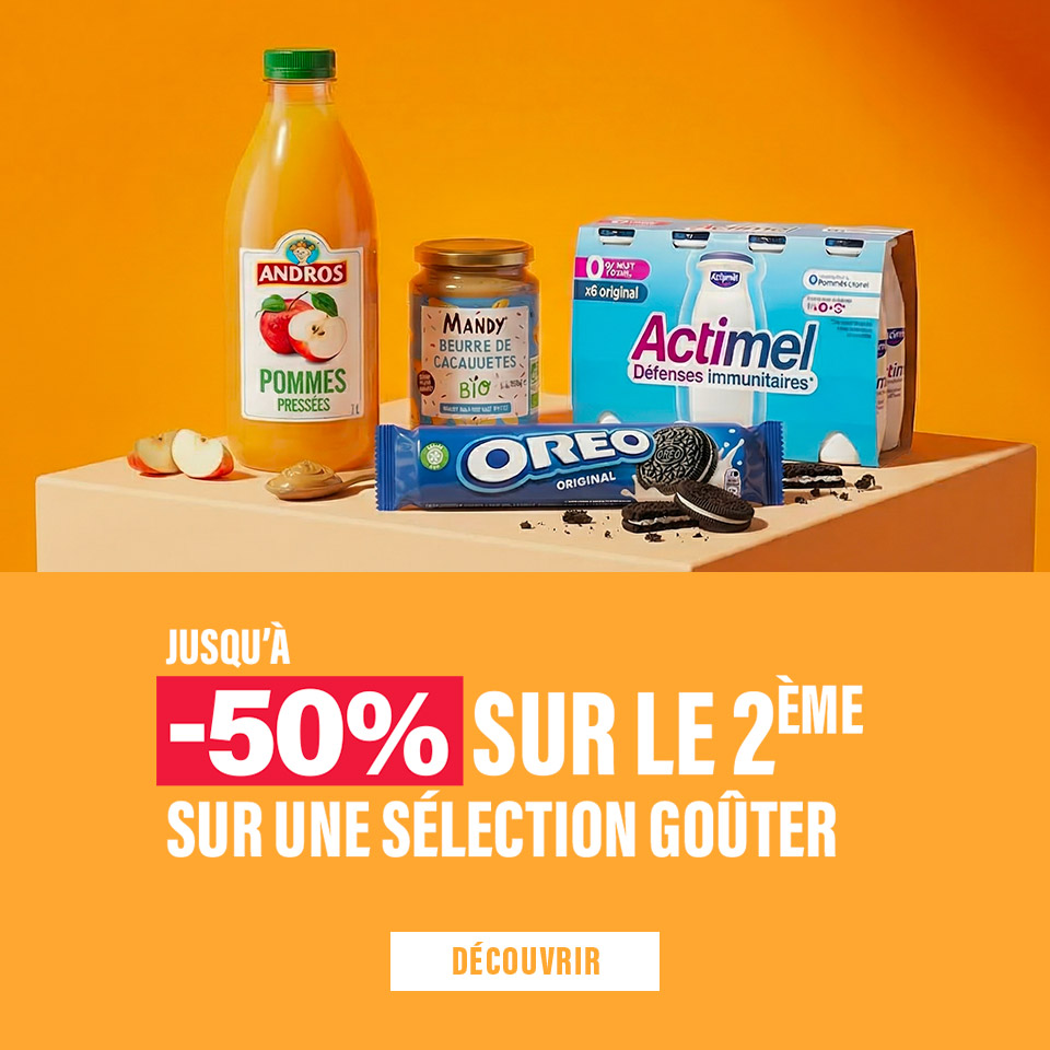 Promo goûter, jusqu'à -50% sur le 2ème