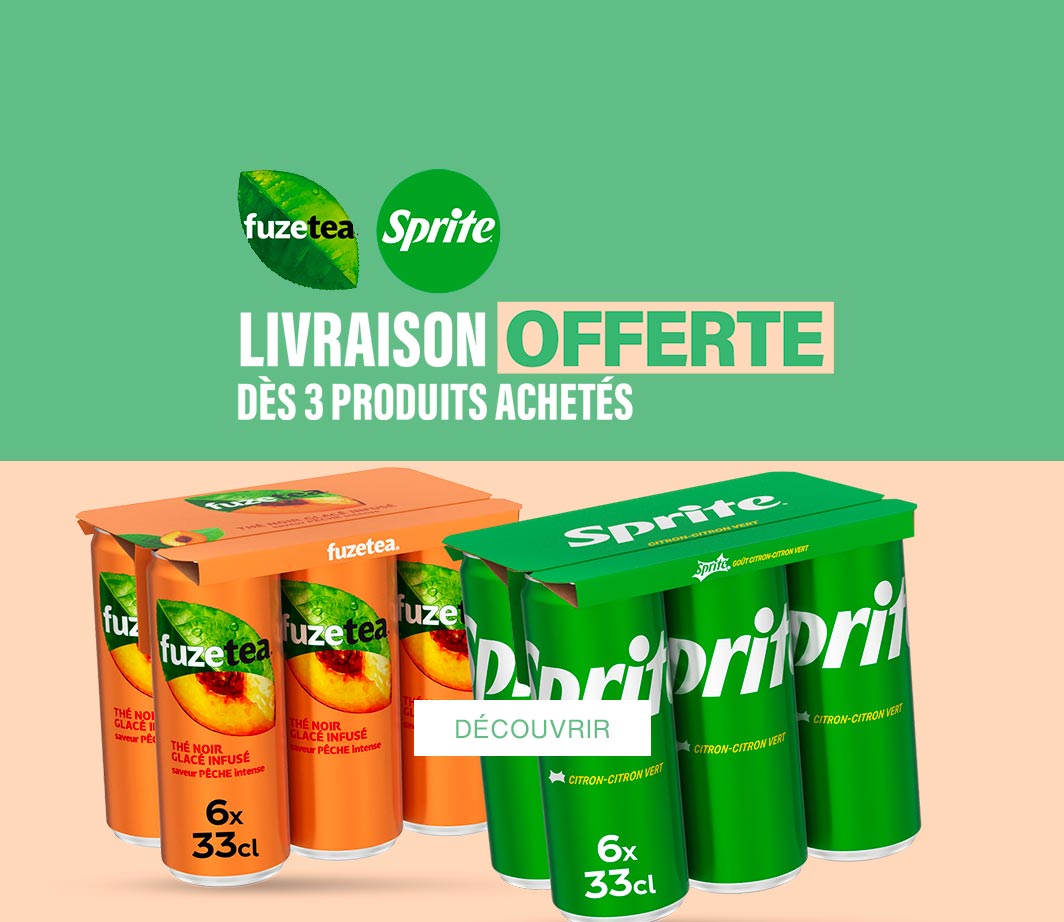 Livraison gratuite dès trois produits Fuze tea achetés