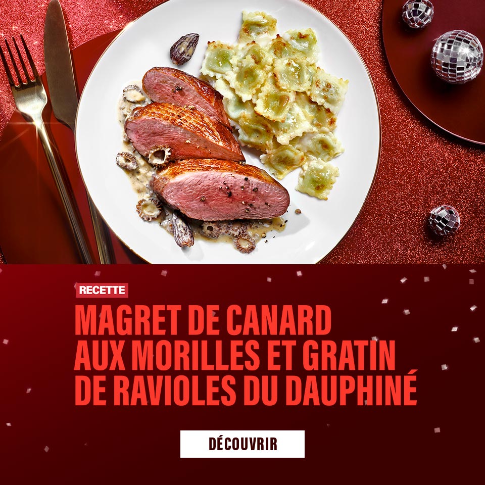 Recette Magret de canard aux morilles et gratin de ravioles du Dauphiné