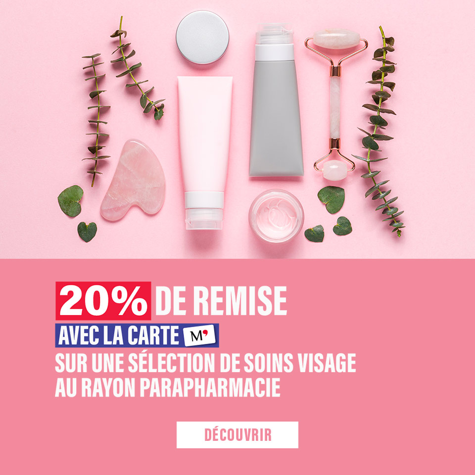 Offre Parapharmacie : 20% de remise sur une sélection de soins pour le visage
