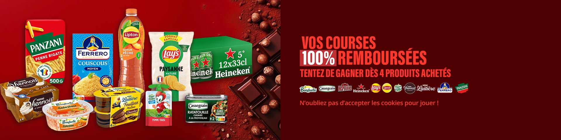 Vos courses 100% remboursées - tentez de gagnez dès 4 produits achetés