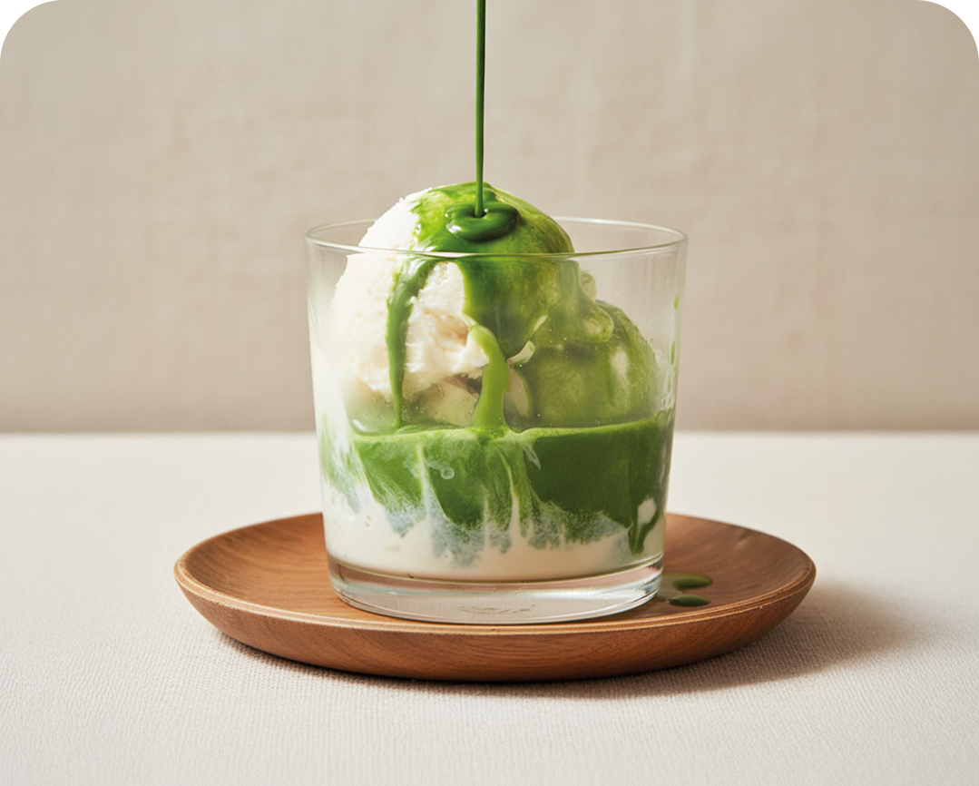 Affogato au thé matcha