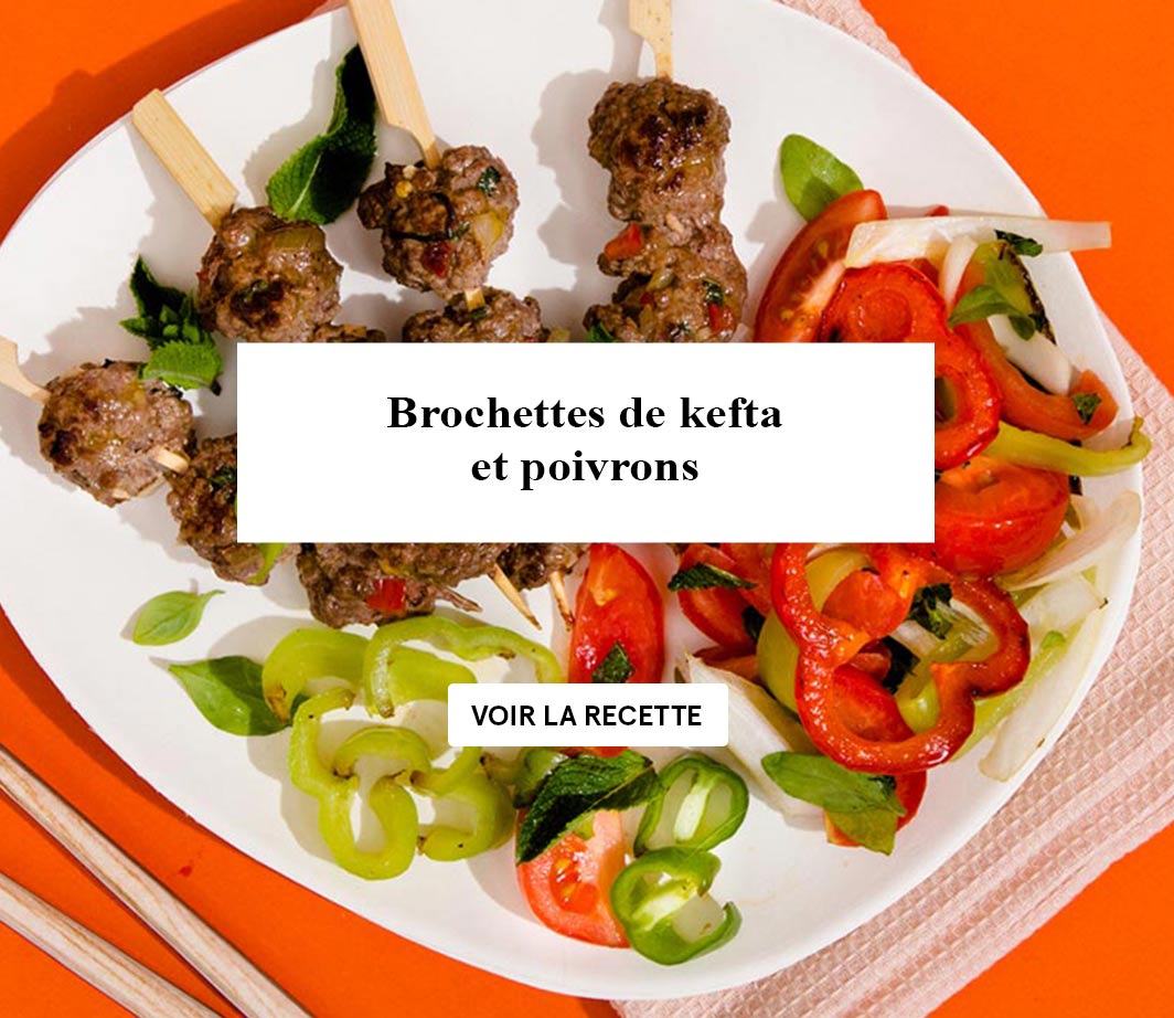 Brochettes de Kefta et poivrons