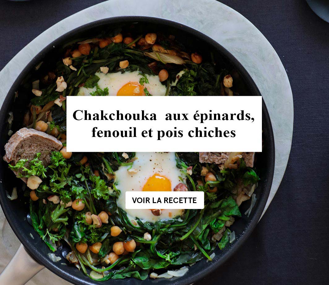 Chakchouka d'hiver aux épinards, fenouil et pois chiches