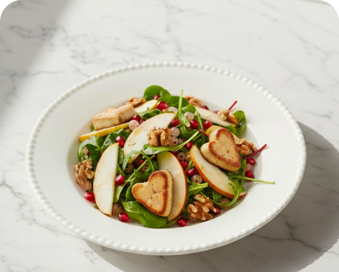 Salade fruité et coeur de foie-gras