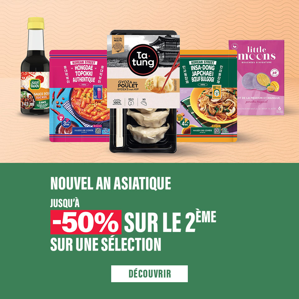 Promo nouvel an asiatique, jusqu'à -50% sur le 2ème