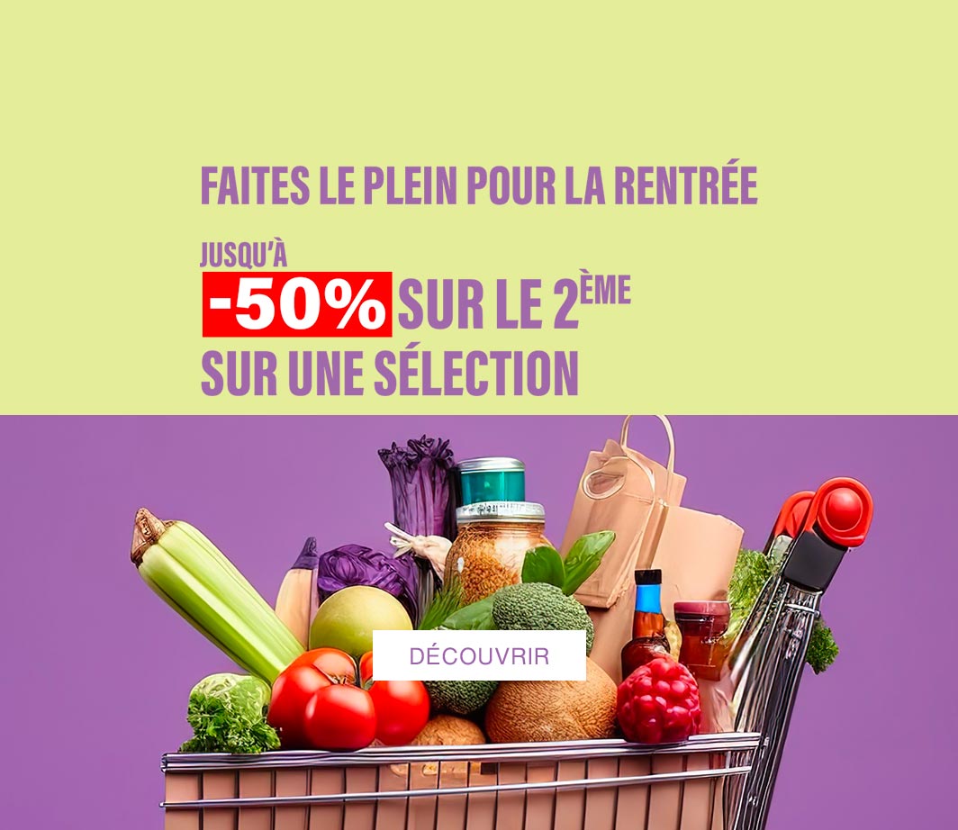 Faites le plein pour la rentrée, jusqu'à 50% sur le 2ème