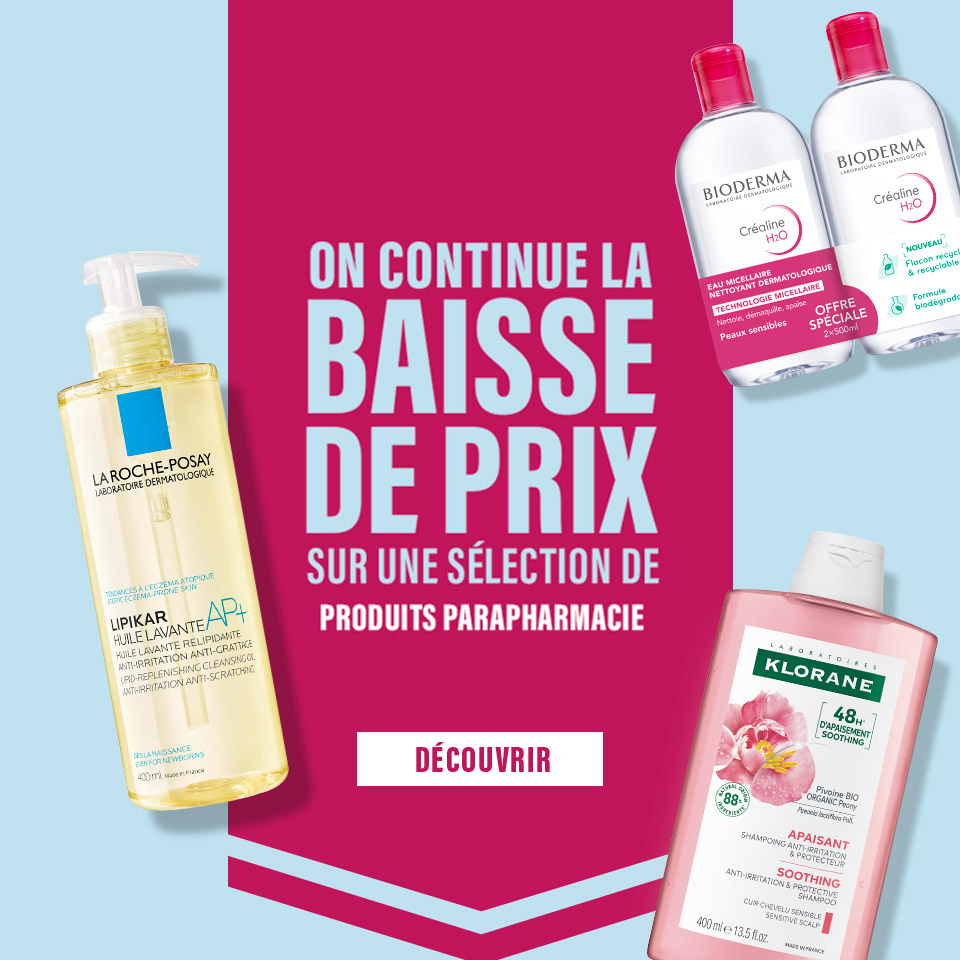 Prix en baisse sur une sélection de produits parapharmacie