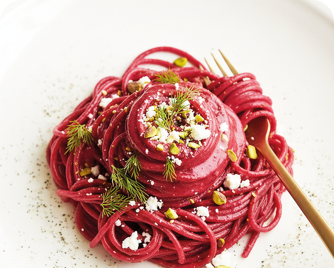 Pâtes au velours de betterave