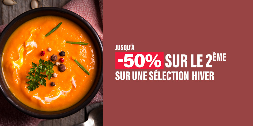 Jusqu'à -50% sur le 2ème