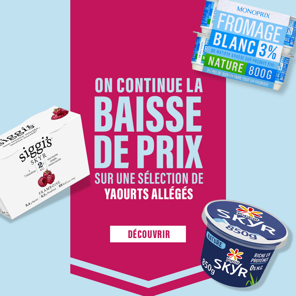 Prix en baisse sur plus de 1000 produits du quotidien
