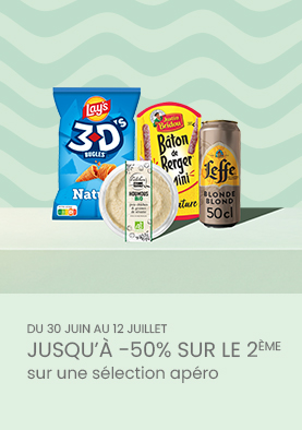 Du 30 juin au 12 juillet - Jusqu'à -50% sur le 2ème sur une sélection apéro