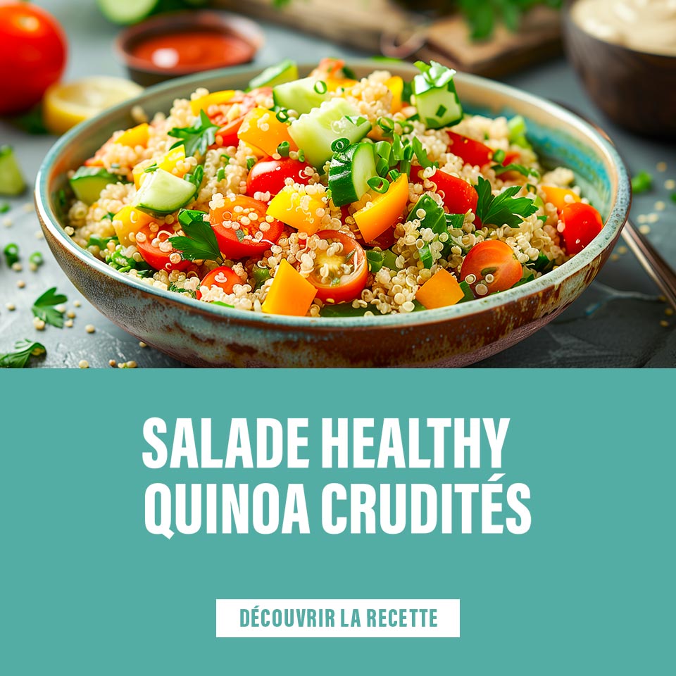 Salade healthy quinoa crudités idf