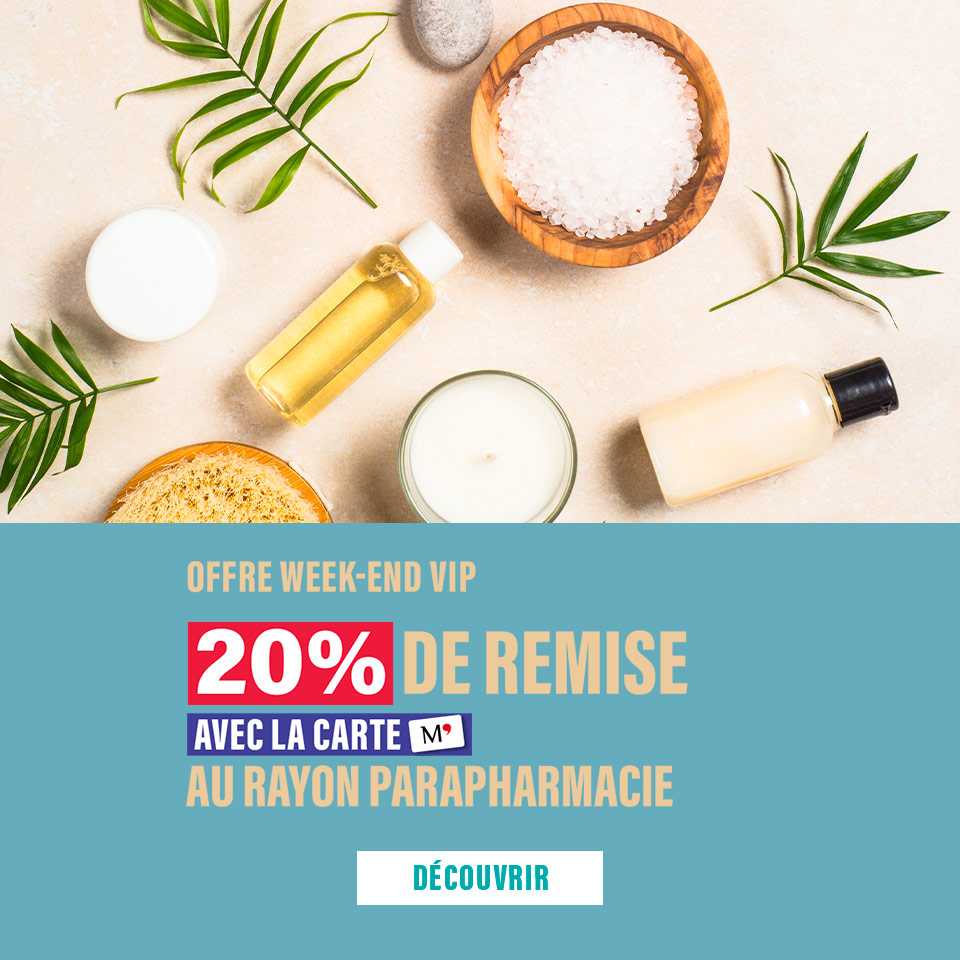 weekend vip 20% de remise immédiate avec la cart