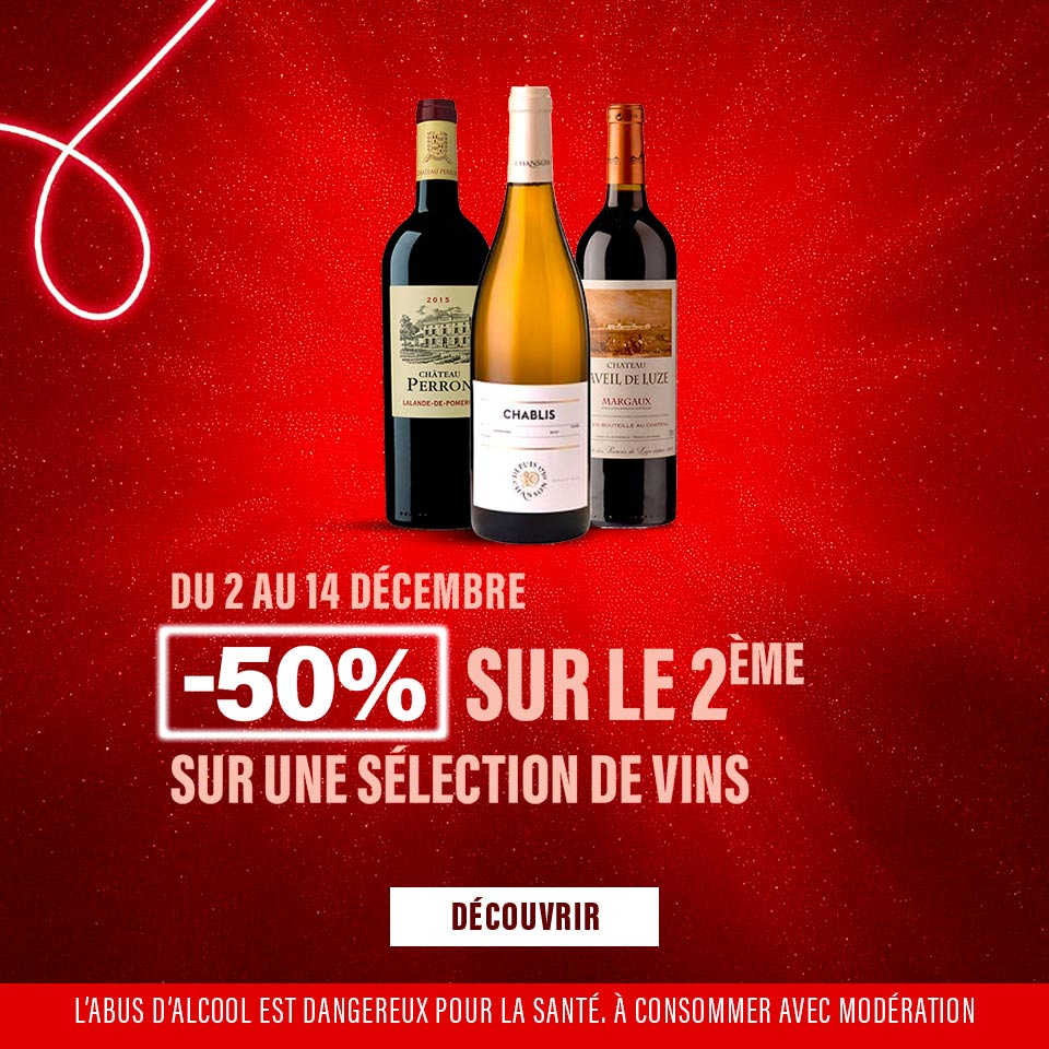 Happy days : 2ème -50% sur une sélection de vins