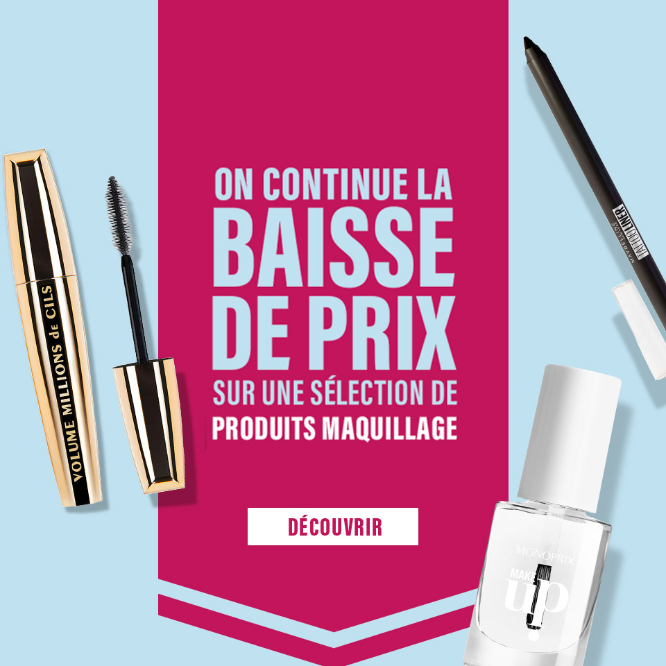Prix en baisse sur une sélection de produits maquillage