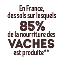 En france des sols sur lesquels 85% de la nourriture des vaches est produite**