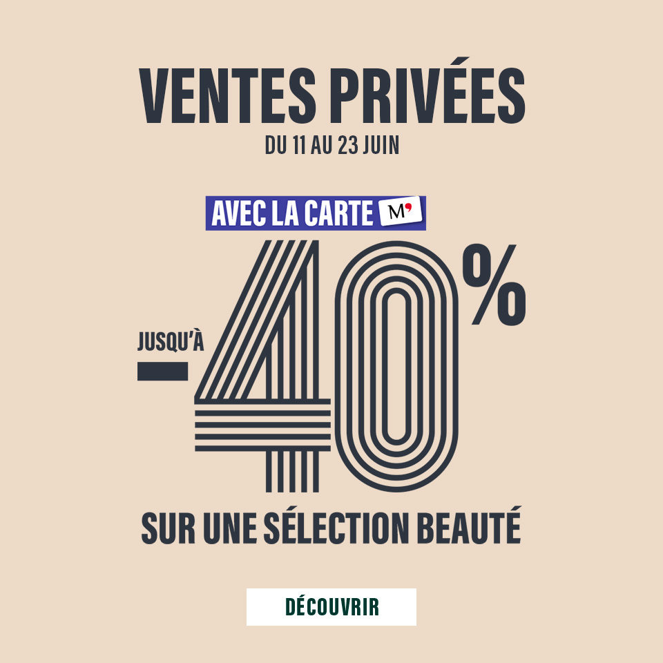 VENTES PRIVEES BEAUTE 40% avec la carte