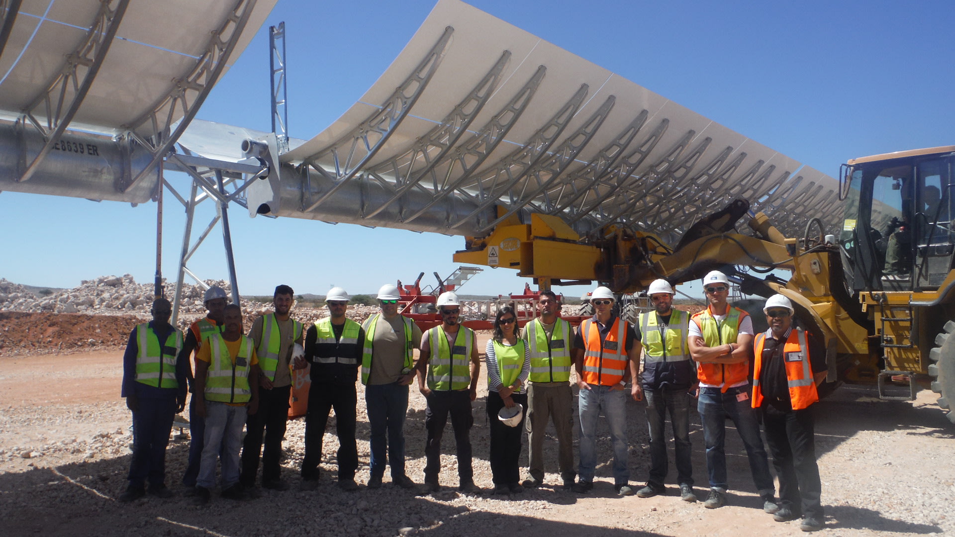 Workers during solar panel installation