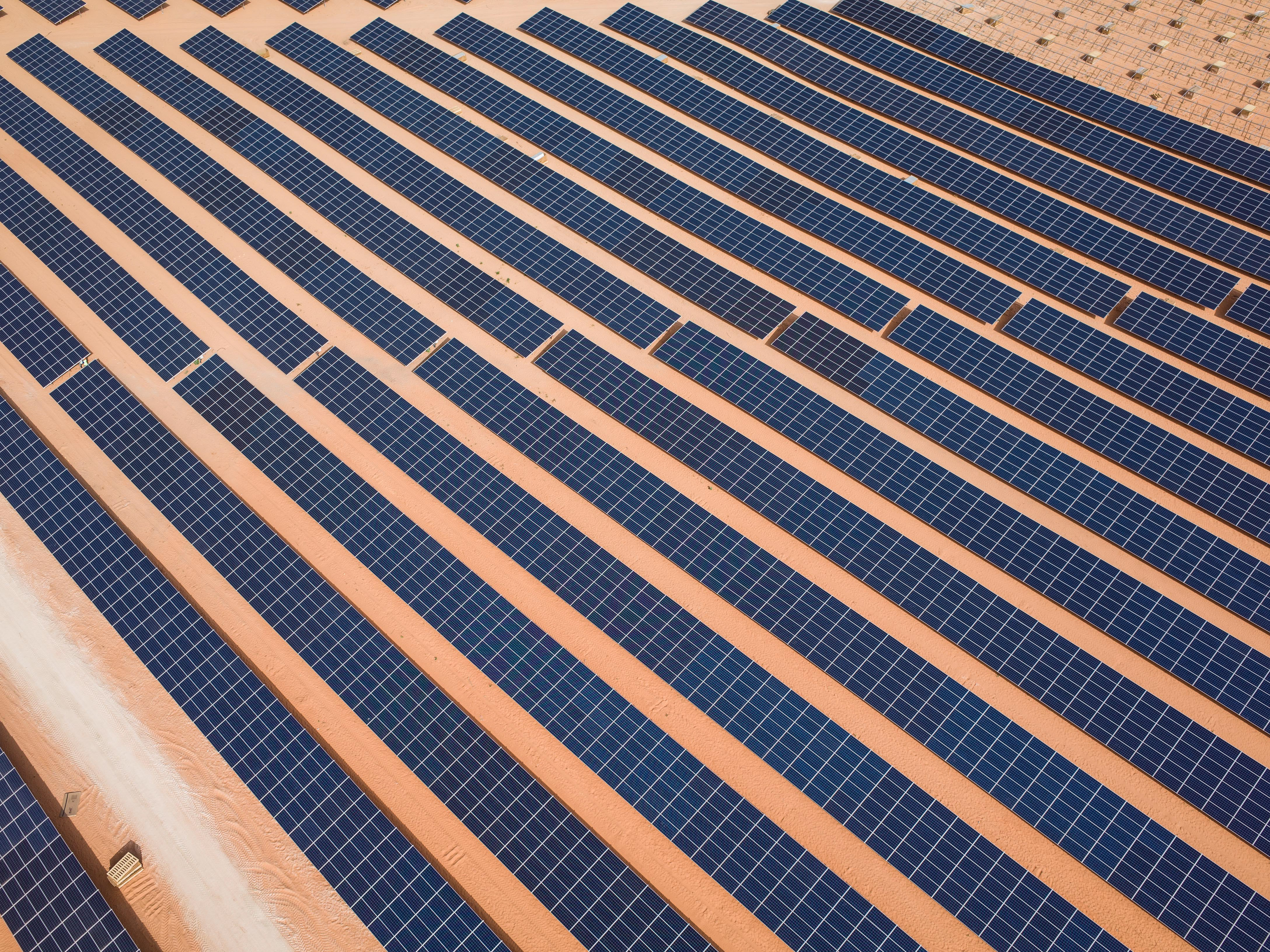 Rows of solar panels