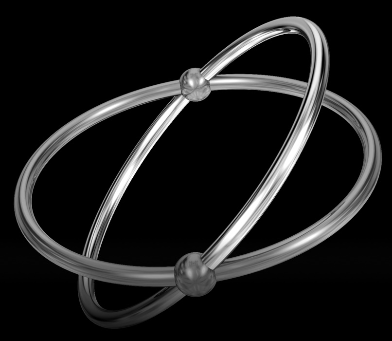Silver interconnected rings