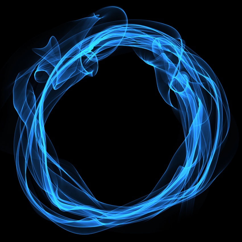 Blue ring on black background