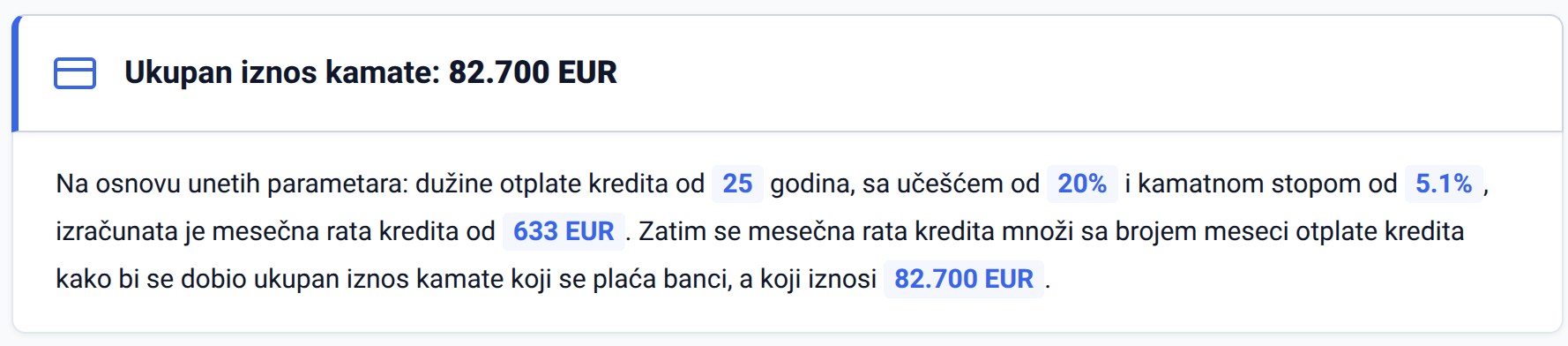 Ukupan iznos kamate