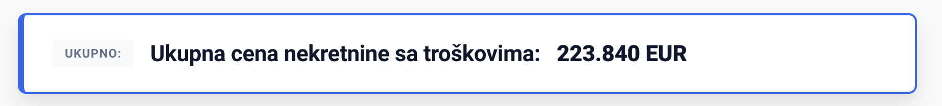 Ukupan trošak