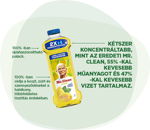Mr. Clean folyékony tisztítószerek: 100% -ban oldja a koszt, zsírt és szennyeződéseket a hatékony, többfelületes tisztítás érdekében. 