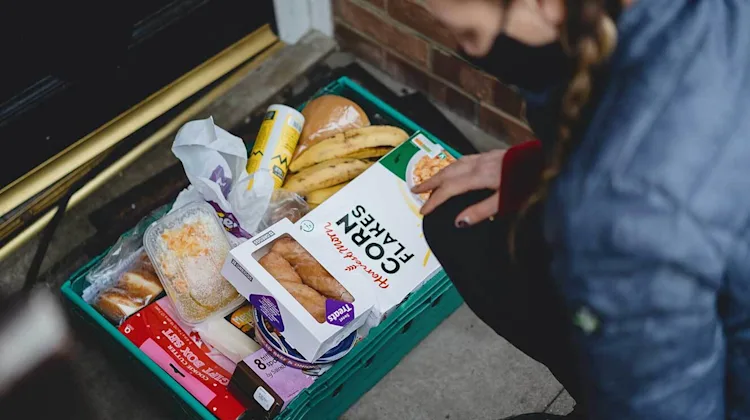 A food parcel being delivered.