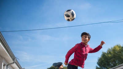 Farhad performing a football trick
