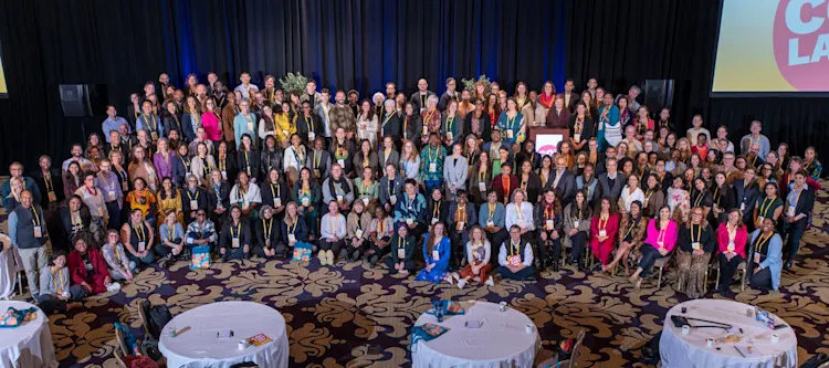 All attendees at the Global Summit for collaborative funds posing for a photograph