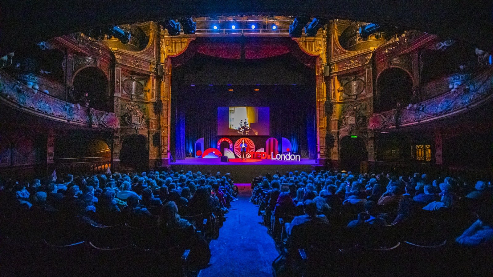 View of audience and stage at the TEDxLondon event