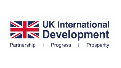 Logo for UK Aid reading "UK International Development; Partnership, Progress, Prosperity"