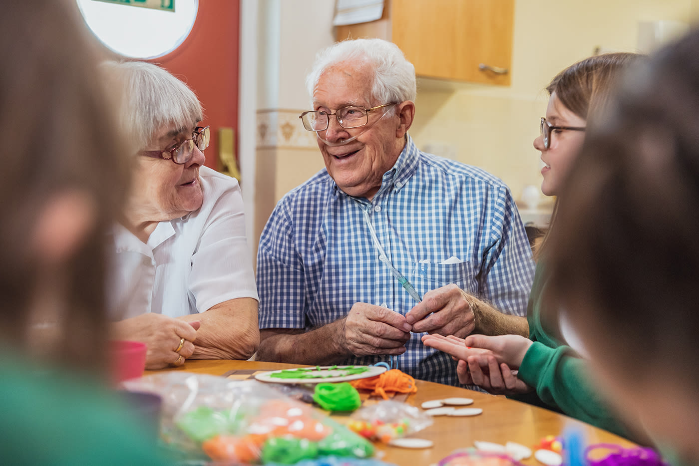 Elderly people socialising