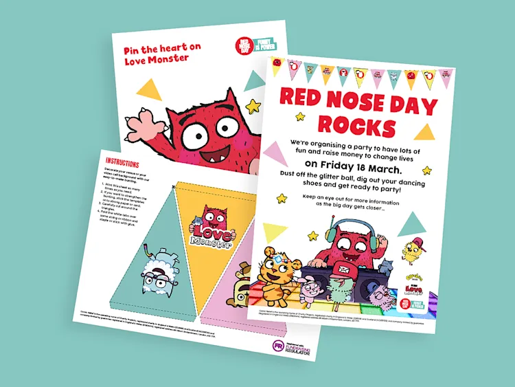 Red Nose Day Love Monster downloads for Early Years