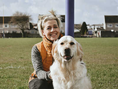 Kate with her dog