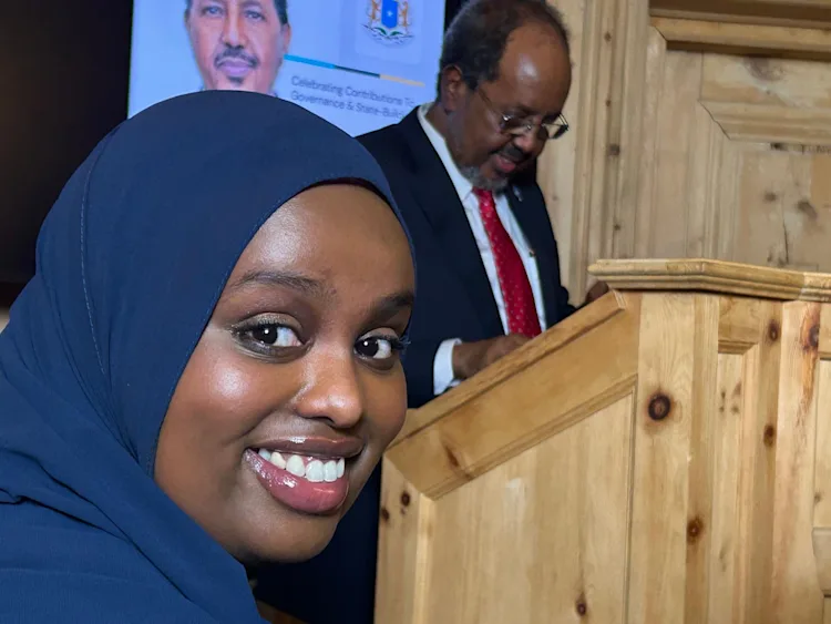 Ayesha Farah with President of Somalia
