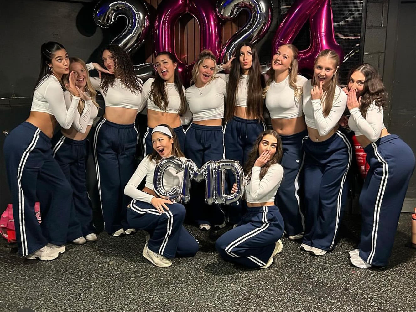 Members of the Classical and Modern Dance Club, Warwick University posing for the camera
