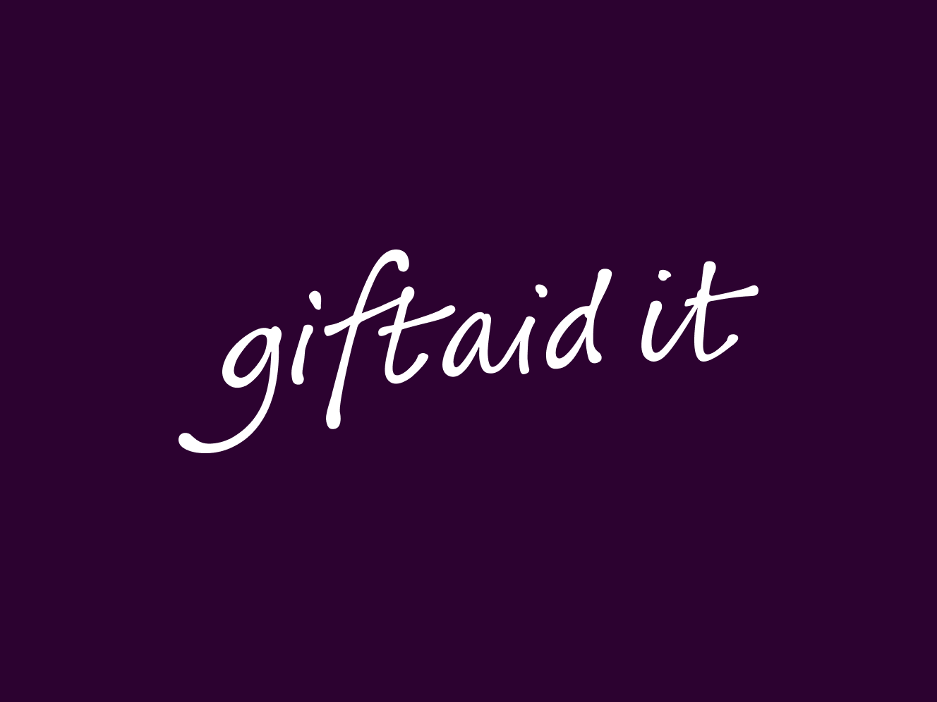 Gift Aid Logo on purple background.