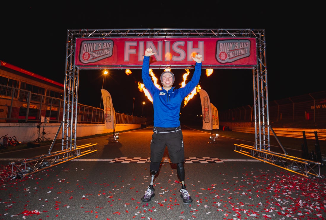 Billy Monger, completes his Red Nose Day 2021 Challenge. Cycling and walking 41 miles around the Indy Circuit at Brands Hatch, on the 26th February 2021 in Kent, England.