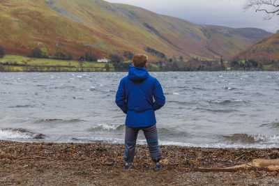 Billy Monger standing next to Lake Ullswater. Due to extreme and unpredictable weather conditions in the Lake District, Comic Relief has made the decision to halt the second day of Billy’s Big Red Nose Challenge today following expert safety advice.