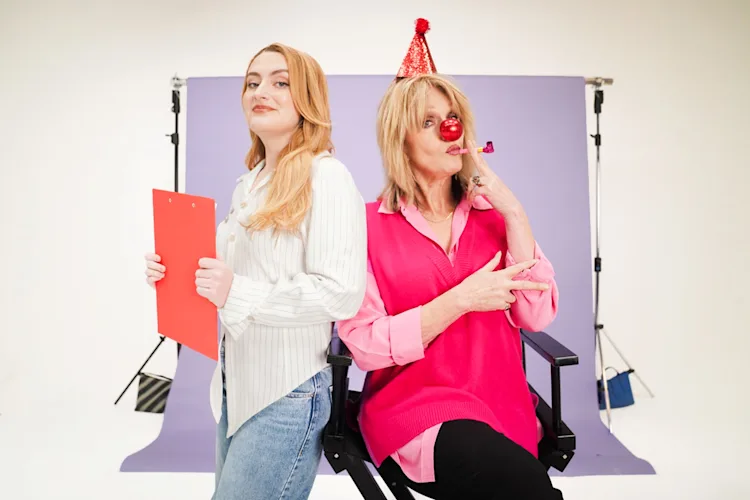 Amelia Dimoldenberg and Joanna Lumley