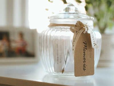 A glass memory jar for Ollie