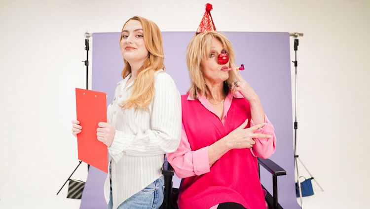 Amelia Dimoldenberg and Joanna Lumley