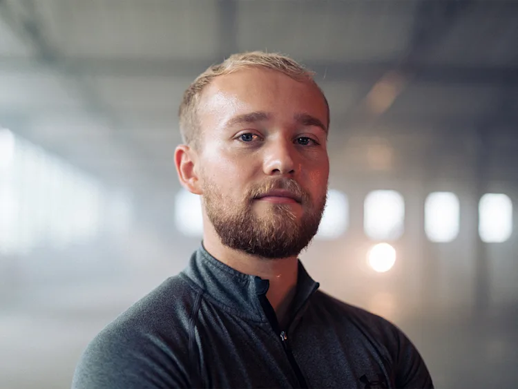 Billy Monger looking into the camera